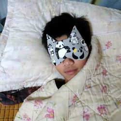 淡藍底花朵 睡眠眼罩 sleep mask 睡眠眼罩附收納袋 sleep mask 第5張的照片