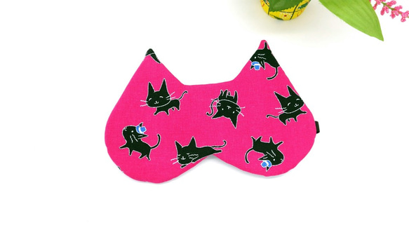 粉紅底貓 睡眠眼罩附收納袋 sleep mask 第1張的照片