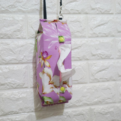 活動式掛鉤 可掛式 收納包 衛生紙盒 面紙盒 露營 車用~~淺紫花卉 第3張的照片