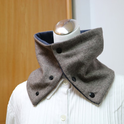加釦保暖圍脖 頸套 雙面雙色 短圍巾 男女均適用 第6張的照片