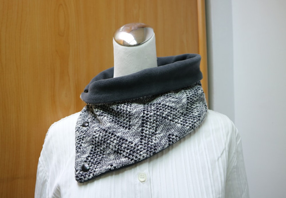 プラスバックル暖かい襟首カバー男性と女性の両面2色の短いスカーフは適用されます 3枚目の画像
