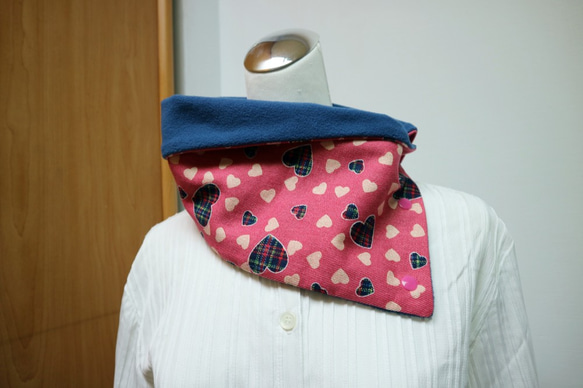 加釦保暖圍脖 頸套 雙面雙色 短圍巾 男女均適用 第3張的照片