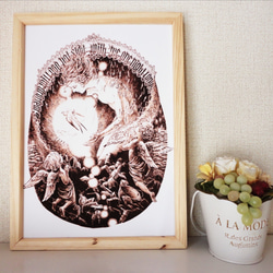 額縁つきA4ポスター ネモフィラ イラスト すとら 通販 3327999｜Creema