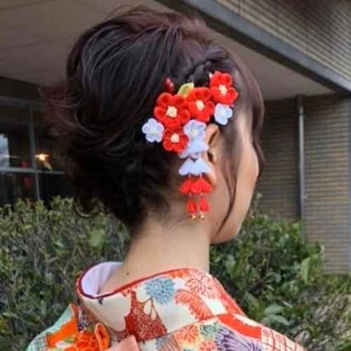 tumami＊成人式ܤ卒業式ܤ七五三 紅白クリップ【受注生産