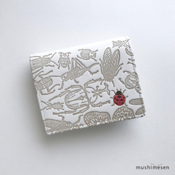 [SOLD OUT] 真皮雙折錢包Musimesen文庫皮革“日本昆蟲系列”&lt;七斑瓢蟲&gt; 第1張的照片