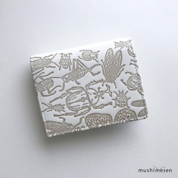 [售完] 真皮雙折錢包 Musimesen 文庫皮革“日本昆蟲系列” 第1張的照片