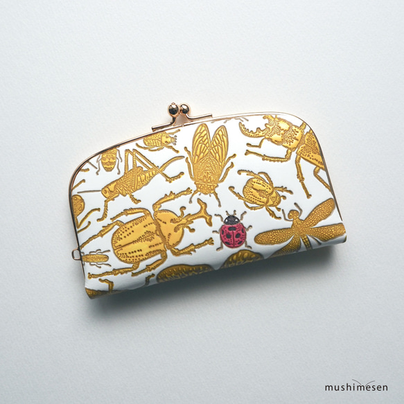 [售罄] 真皮表扣 Mushimesen Bunko 皮革“日本昆蟲系列”&lt;黃色 x 七斑瓢蟲&gt; 第1張的照片