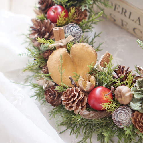 Christmas wreathe 青リンゴのクリスマスリース リース Nico's flower