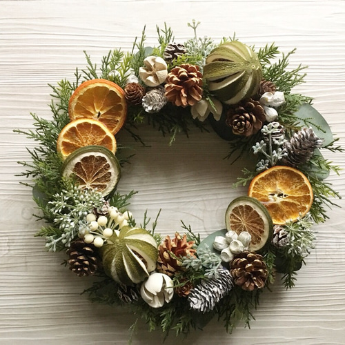 orange Christmas2 ドライオレンジのクリスマスリース リース orange Christmas2 ドライオレンジのクリスマスリース リース