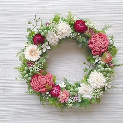sola rose wreathe ソーラーローズと麦わら菊のリース 2枚目の画像