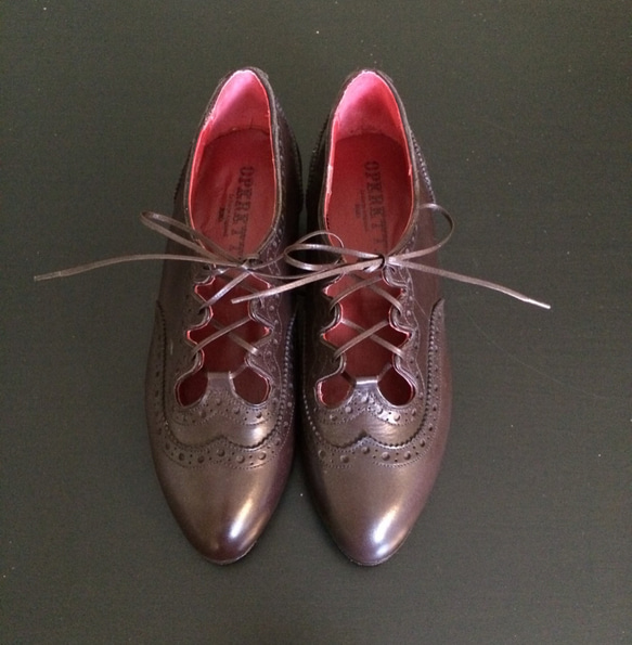 【受注制作】イタリアからハンドメイド靴　レディース　ギリーシューズ　ghillie 2枚目の画像