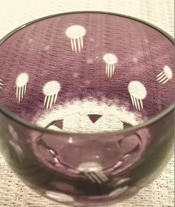 切子ガラス　　ぐいのみ　「くらげぐん」 