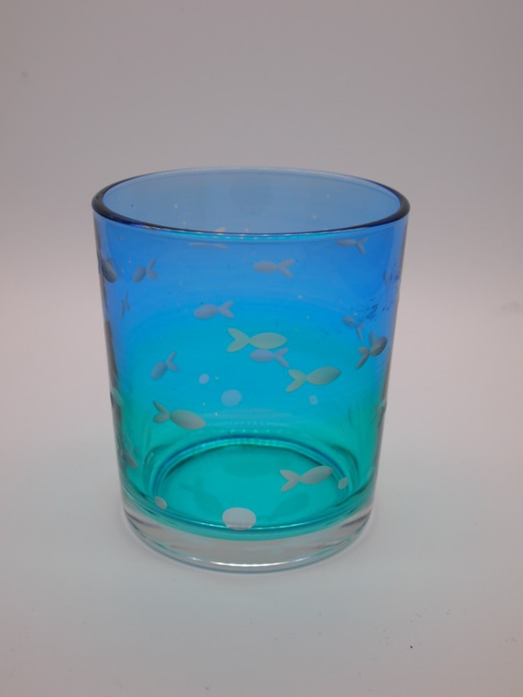 切子ガラス　　ロック　「さかな」 2枚目の画像