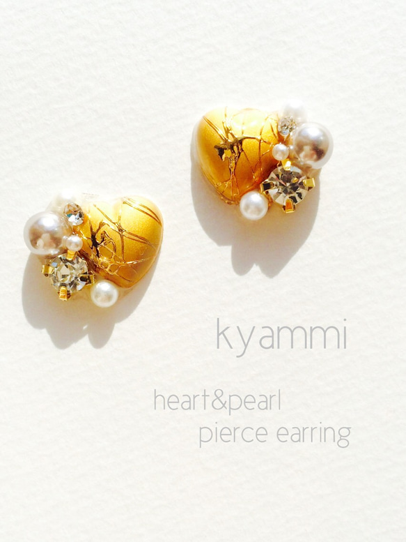 goldheart&pearl pierce、earring 1枚目の画像