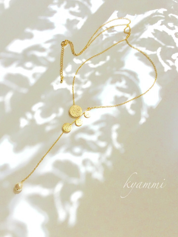 round leaf tree & pearl longnecklace〜16kgf〜 2枚目の画像