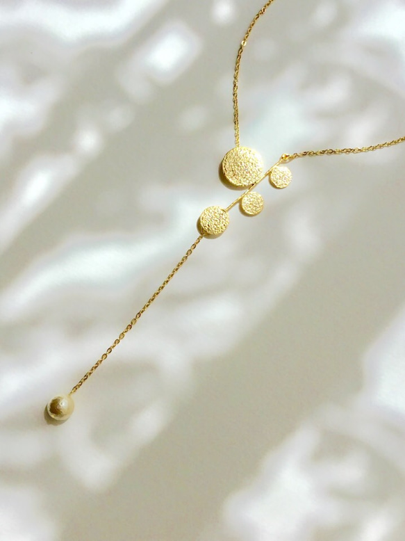 round leaf tree & pearl longnecklace〜16kgf〜 3枚目の画像