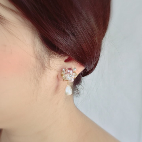 ピアス （ピンクオパール×ムーンストーン）（2221660）｜LA