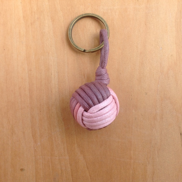 Monkey fistknot鑰匙圈- 水手鑰匙- 漸層粉紫色 第1張的照片
