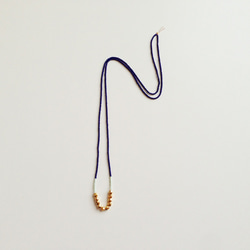 beads necklace [color block : navy x mint] 2枚目の画像