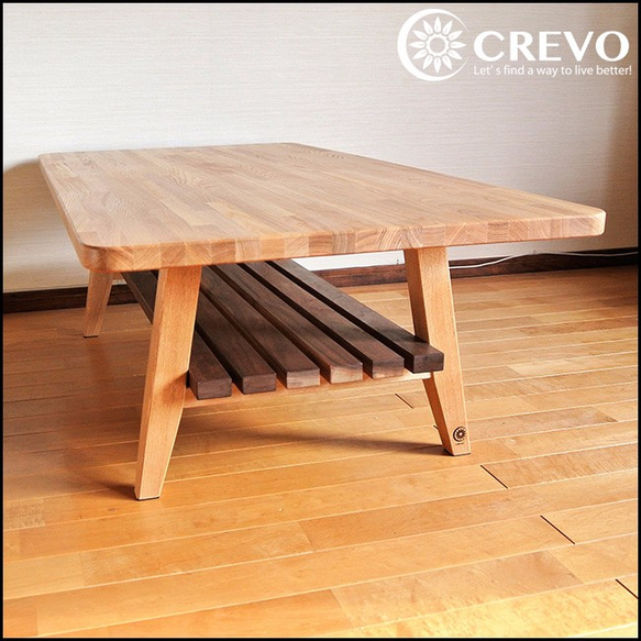 贅沢にタモとウォールナットの無垢材を使用したコーヒーテーブル【LAMINA low】木製 ローテーブル　 4枚目の画像