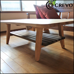 贅沢にタモとウォールナットの無垢材を使用したコーヒーテーブル【LAMINA low】木製 ローテーブル　 1枚目の画像