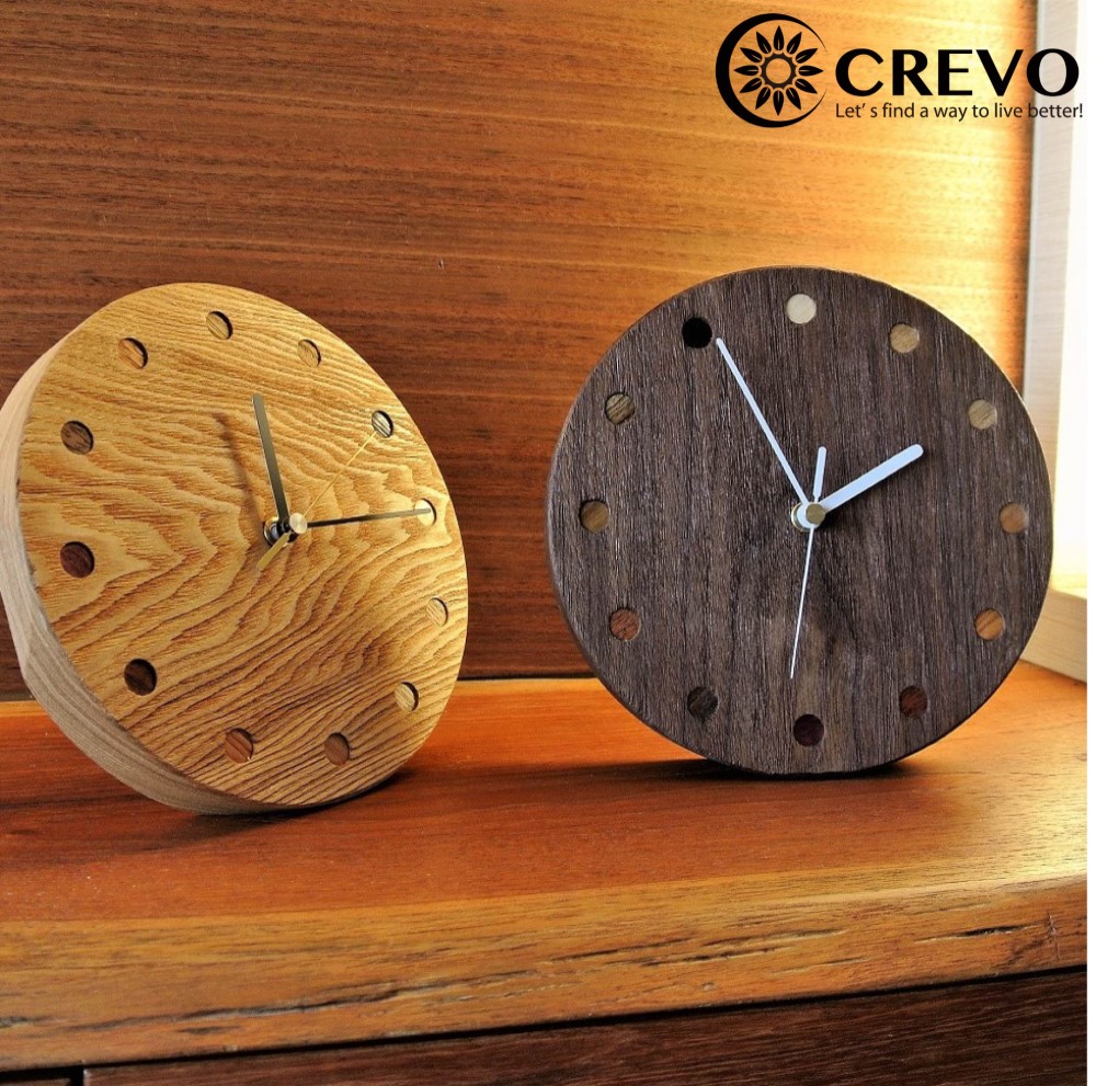 ☆人気ギフト☆ 木製 直径200mm 置き時計 掛け時計【O'clock-middle】※受注生産