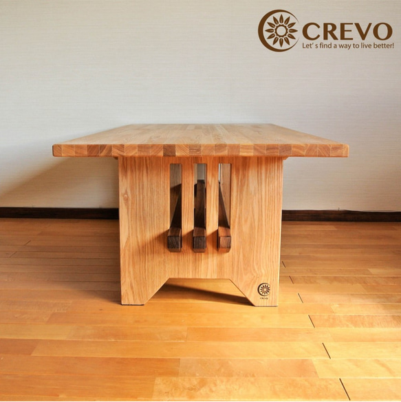 タモとウォールナットの無垢材を使用したコーヒーテーブル【NUKI】木製 ローテーブル　 8枚目の画像