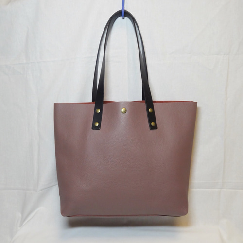 本革 トートバッグ ローズブラウン×ブラック トートバッグ ブエナ