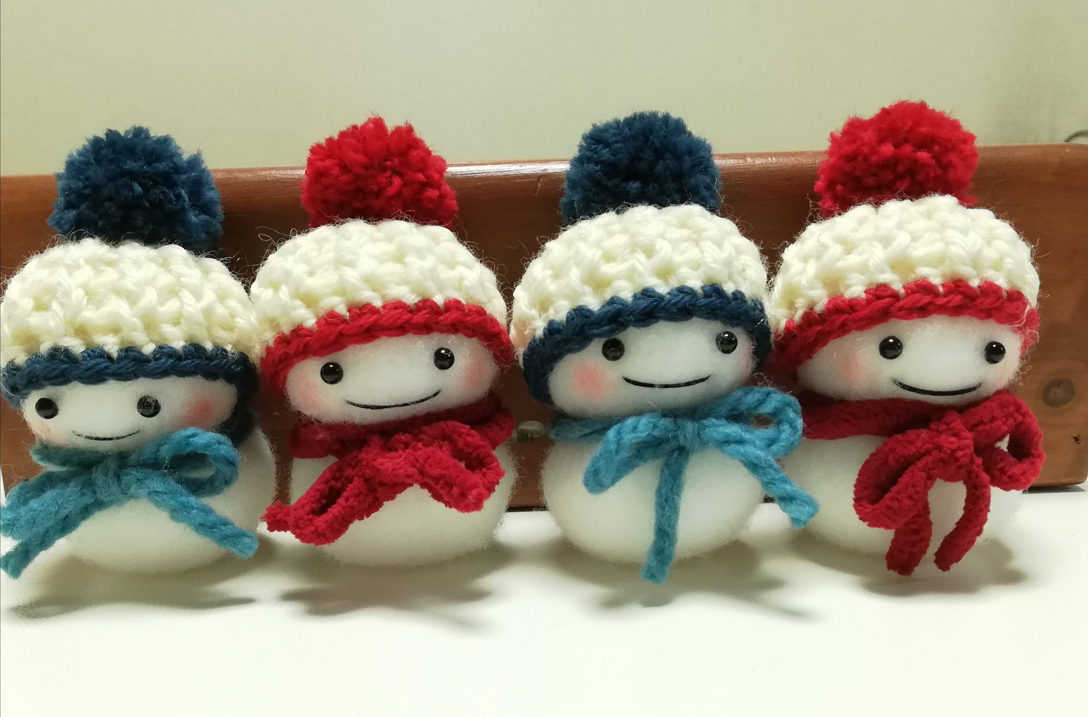 ぬいぐるみ ニット帽 オーダー yuki777様オーダー分 ニット帽を被った雪だるま4個セット