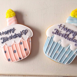 happy birthdayケーキ　アイシングクッキー 2枚目の画像