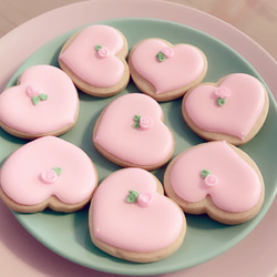 heart cookies 8枚set！#アイシングクッキー 3枚目の画像