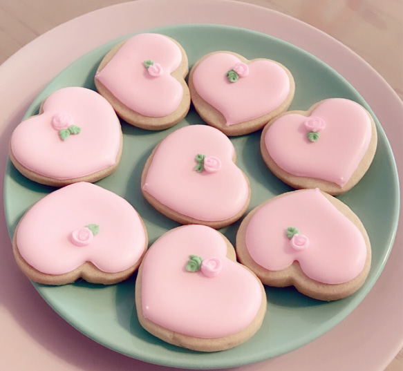 heart cookies 8枚set！#アイシングクッキー 3枚目の画像