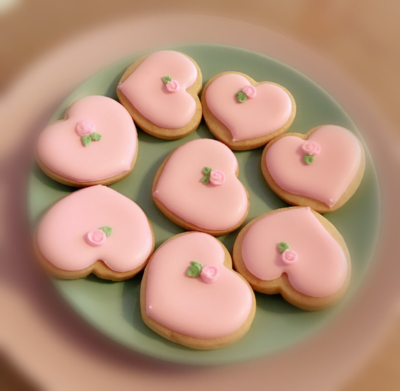 heart cookies 8枚set！#アイシングクッキー 4枚目の画像