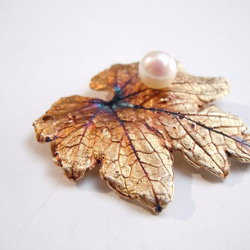 [ピックアップ]秋はシルバー天然真珠のペンダント*真の葉の生産を葉 4枚目の画像