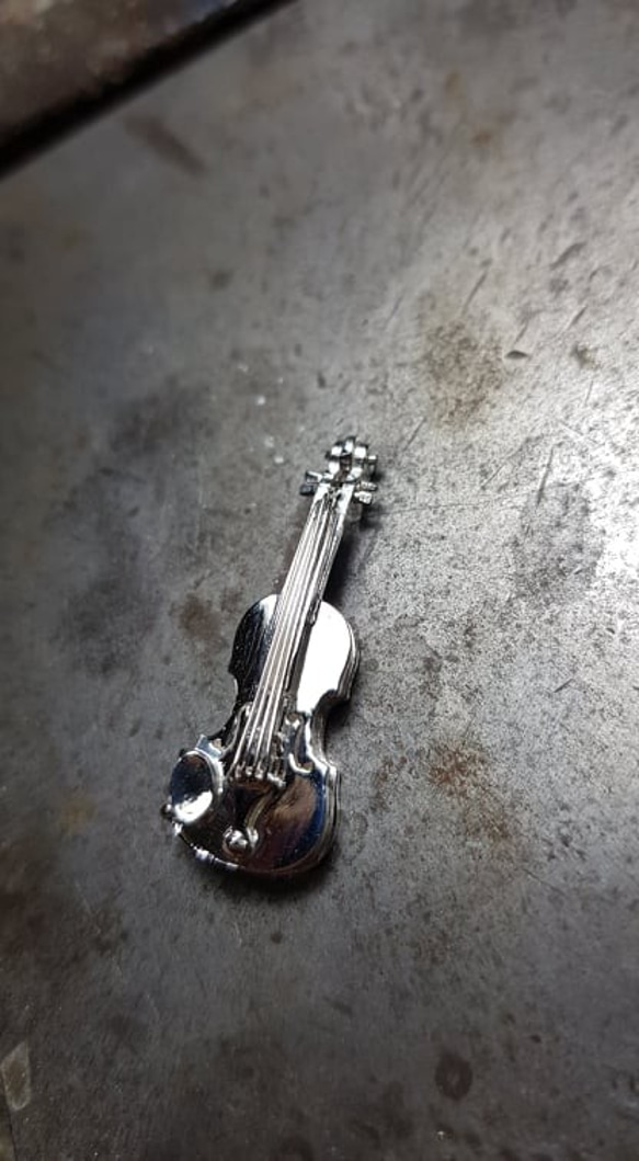 銀製 小提琴項鍊(也可訂製胸針) 第7張的照片