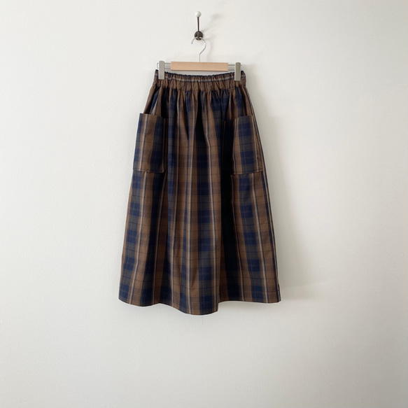 即納　コットンアウトポケットギャザースカート 5枚目の画像