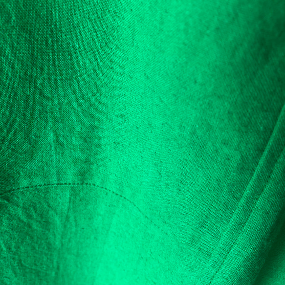 受注製作　綿麻キャンバスキュロットパンツ(グリーン) 3枚目の画像