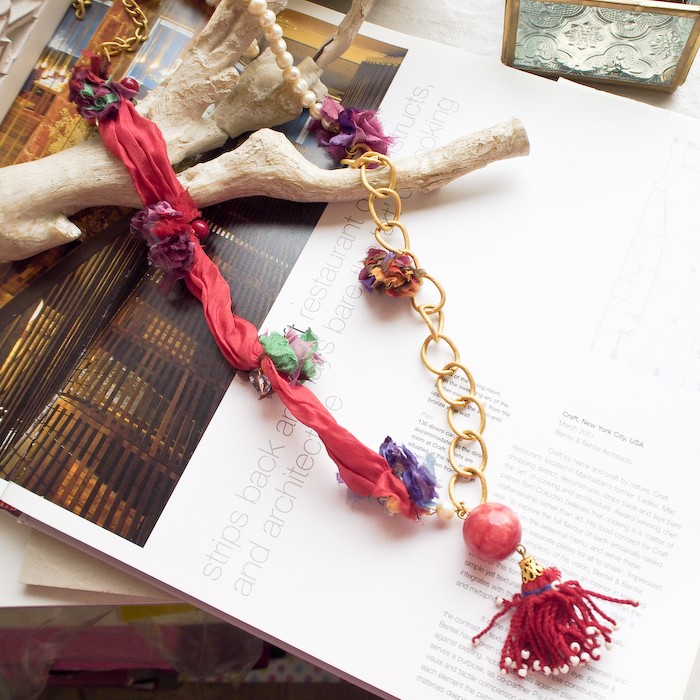 オリエンタルネックレス　ボヘミアンガーネット