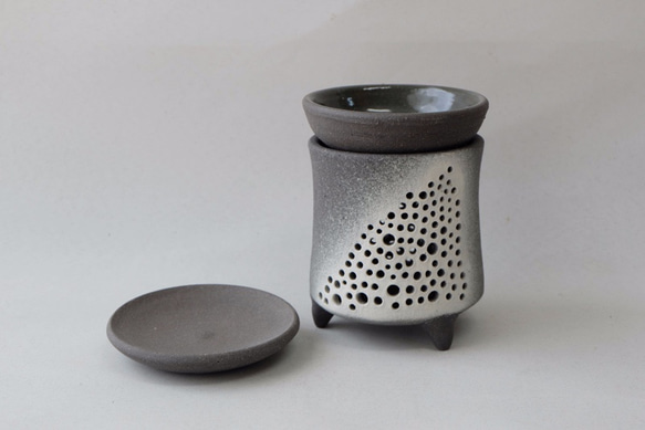 黒陶茶香炉またはアロマポット「天の川」 2枚目の画像