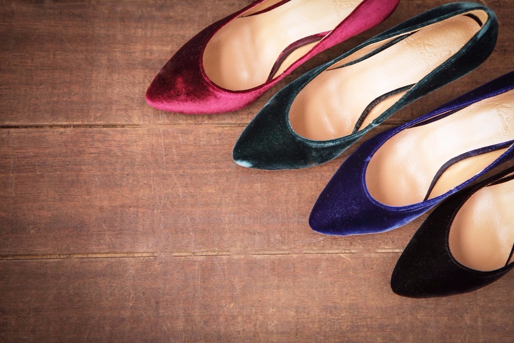 カロリナ ベルベット パンプス(グリーン)