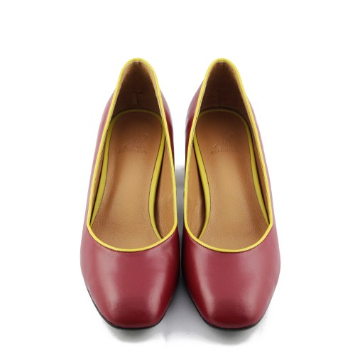 ケイトバイカラーパンプス (レッド)