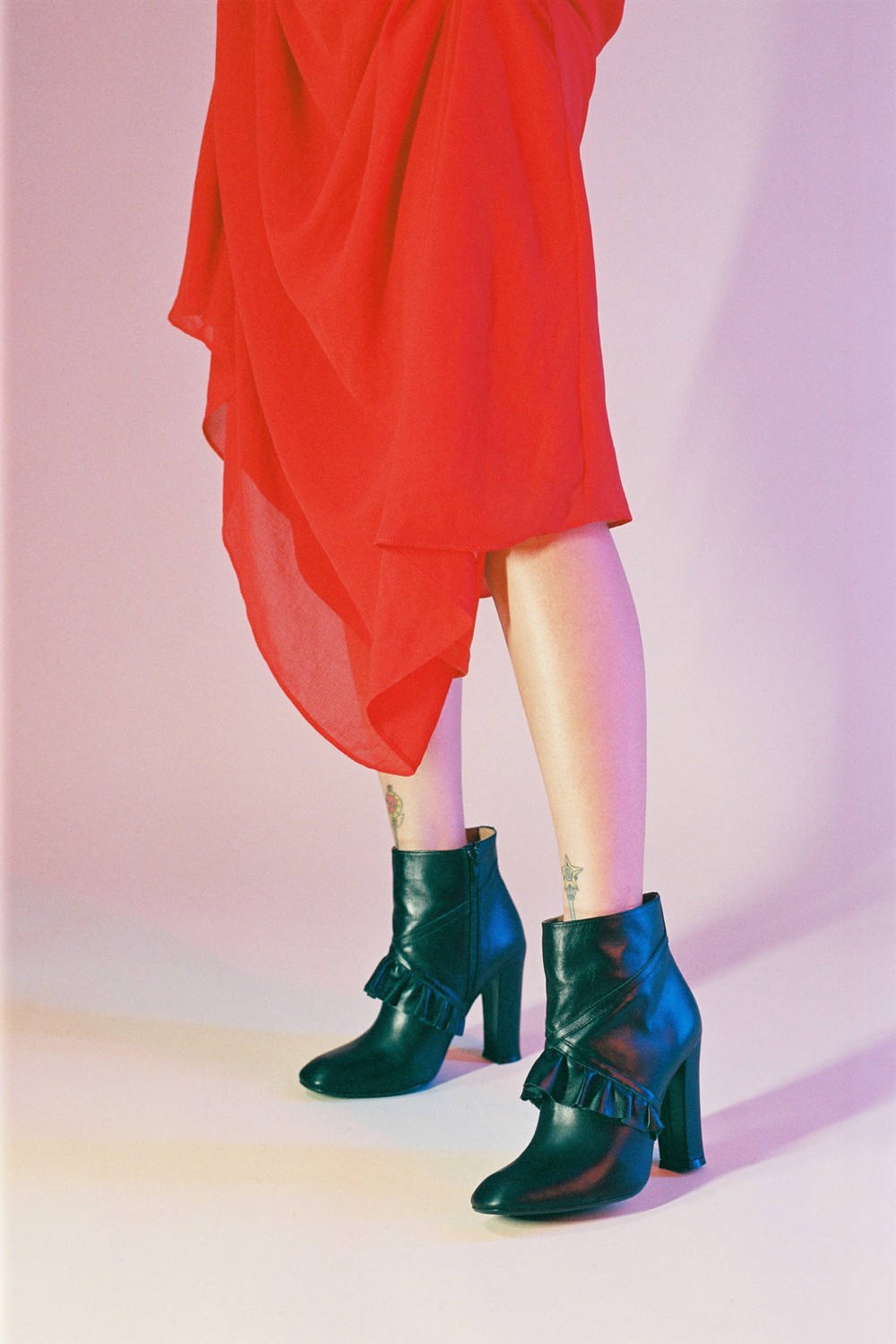 リンジーフリルブーツ【ブラック】【ブラウン】