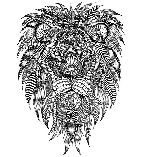 ライオンTシャツ　LION ホワイト1C 1枚目の画像