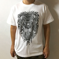 ライオンTシャツ　LION ホワイト1C 2枚目の画像