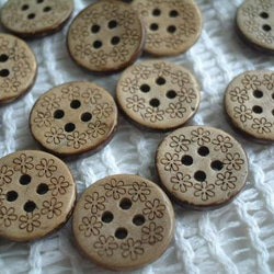CB20個*15mm*小花ココナッツボタン ボタン * kraftbuttons