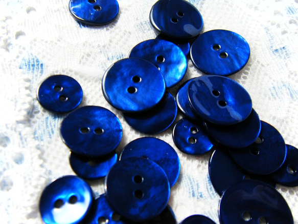 10個*18mm*真珠貝ボタン*ブルー 4枚目の画像