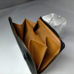 L字ファスナーコンパクト財布　ダイヤモンドパイソン 3枚目の画像