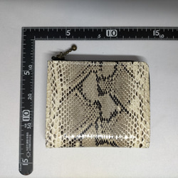 L字ファスナーコンパクト財布　ダイヤモンドパイソン 7枚目の画像