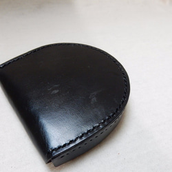 ブライドルレザー馬蹄型コインケース　黒 2枚目の画像