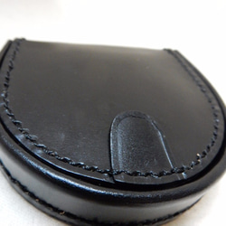 ブライドルレザー馬蹄型コインケース　黒 3枚目の画像